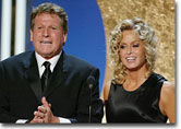 Ryan O'neil and Farrah Fawcett on stage at the ABC's 50th Anniversary Celebration  will air MONDAY, MAY 19  (8:00-11:00 p.m., ET)